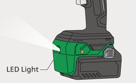 Hikoki Cordless Rotary Hammer Drill (DH36DPE) LED Light Illumination Image