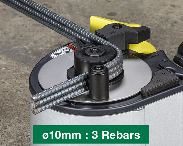 Image of bending three ø10mm rebars at the same time