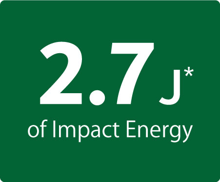 With 2.9 joules of impact energy